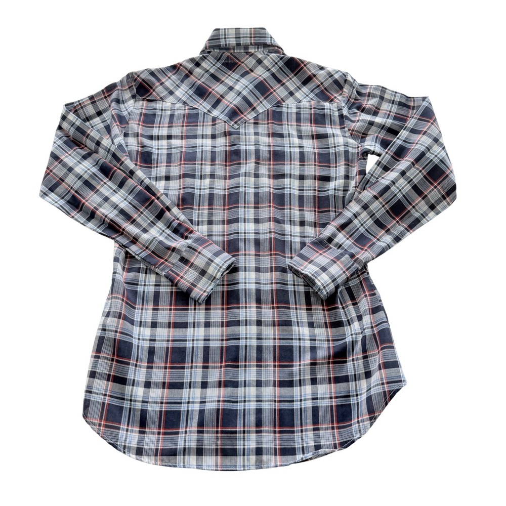 Levi Strauss & Co Western Pearl Snap Shirt Men's Small Blue Plaid Lg Sleeve USA - Picture 7 of 10
